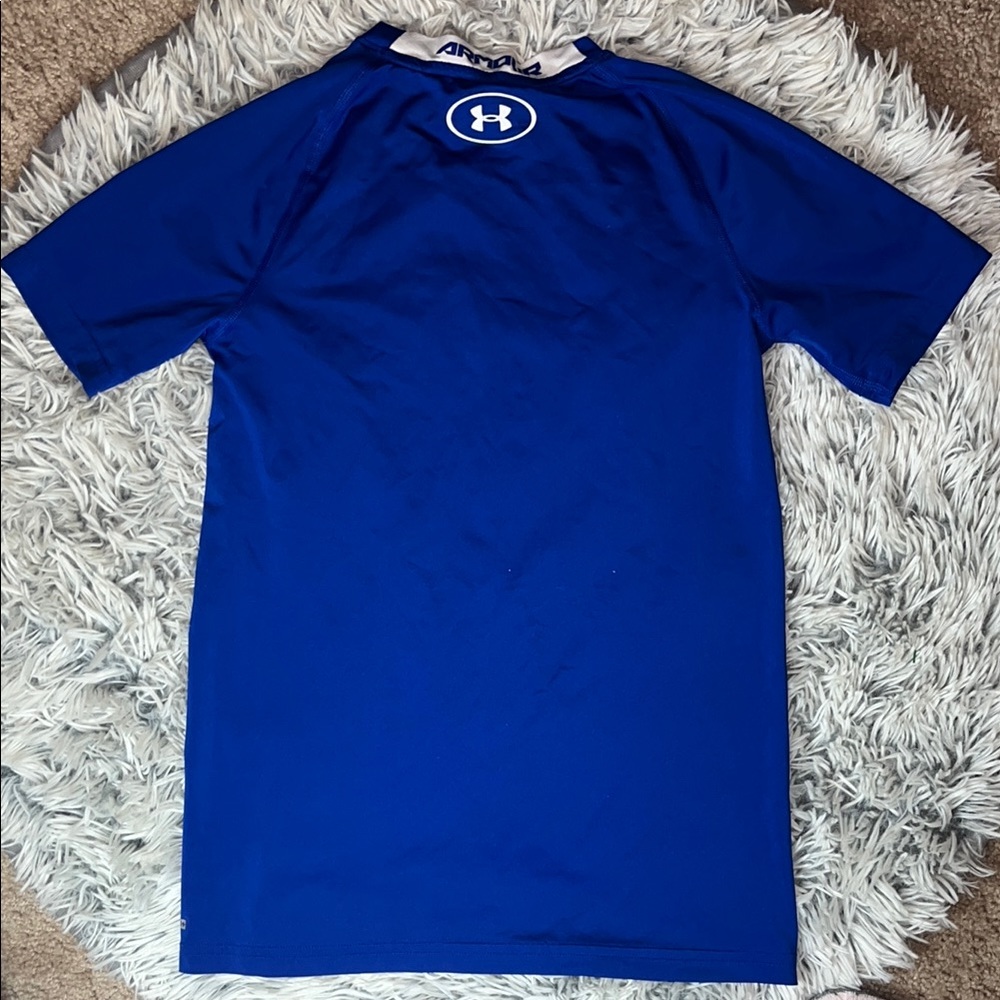 Youth Under Armour Blue Athletic Shirt - Picture 2 of 2
